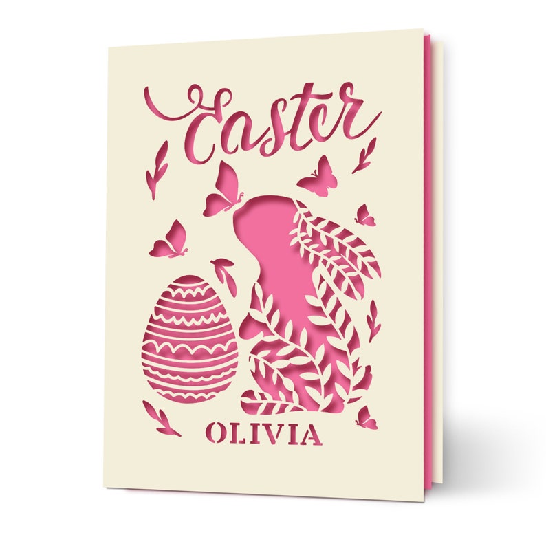 Personalized Happy Easter Cards Custom Happy Easter Gifts for Daughter Granddaughter Grandson Son Easter Cards for Wife Mum Bunny Card image 7