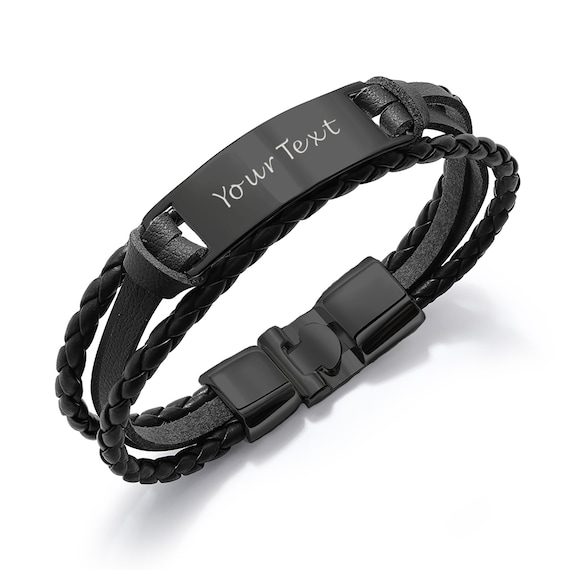 Amazon.com: Custom Stainless Steel Bracelet for Men Personalized Engraved  Photo Text Bracelets Adjustable Men's Family Bracelet Gifts (Black):  Clothing, Shoes & Jewelry