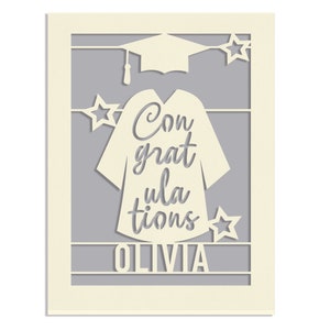 Personalized Graduation Cards for Him Her Daughter Son Graduates Students Friends Congratulation Laser Paper Cut Class of 2023 Greeting Card Gray