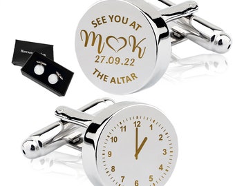 Personalised Cufflinks for Men Engraved Men's Cufflink for Wedding Anniversary Best Man Groomsmen Usher Father of the Bride Customised Gifts