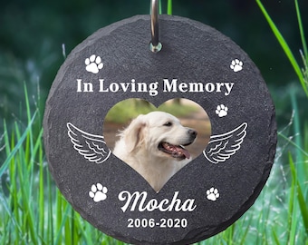 Personalized Pet Memorial Plaques with Hook Stake, Custom Dog Memorial Gifts with Photo, Pets Memorial Stand Grave Stone for Garden Outdoor