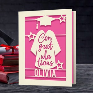 Personalized Graduation Cards for Him Her Daughter Son Graduates Students Friends Congratulation Laser Paper Cut Class of 2023 Greeting Card image 7