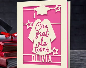 Personalized Graduation Cards for Him Her Daughter Son Graduates Students Friends Congratulation Laser Paper Cut Class of 2025 Greeting Card