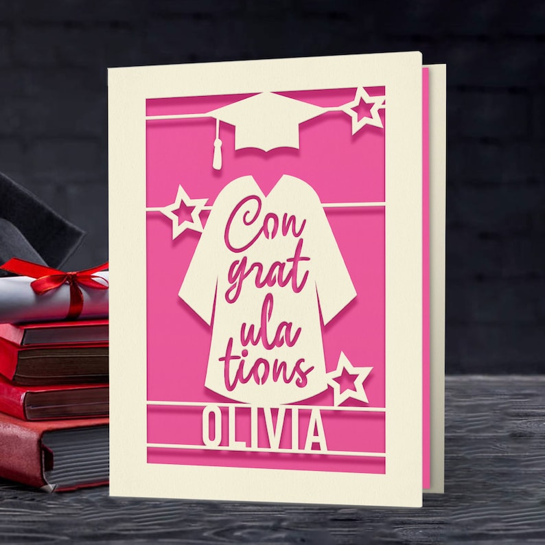 Personalized Graduation Cards for Him Her Daughter Son Graduates Students Friends Congratulation Laser Paper Cut Class of 2023 Greeting Card image 7