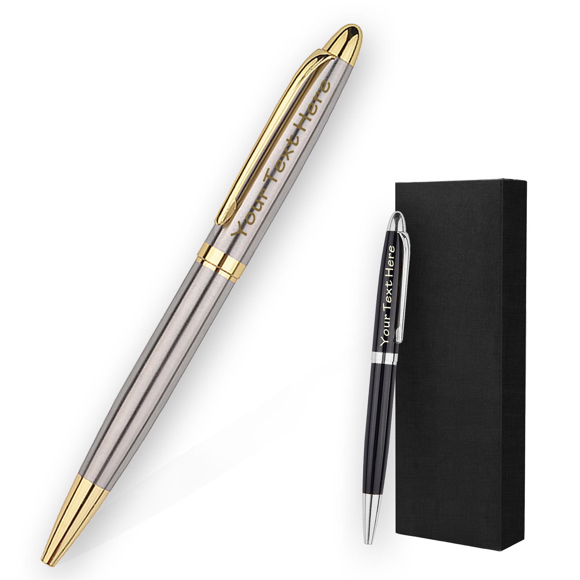 Yananka Custom Personalized Pens With Free Engraving - Up To 500 Pens With Your Text/Business Name, Includes Stylus Tip