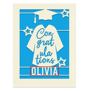 Personalized Graduation Cards for Him Her Daughter Son Graduates Students Friends Congratulation Laser Paper Cut Class of 2023 Greeting Card Deep Blue