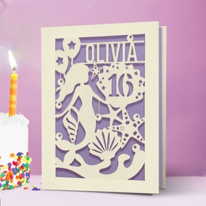 Personalized Birthday Card For Girl Happy Birthday Card for Her Women Girl Custom Gift with Envelope 13th 16th 18th 21st 30th Engraved Cards