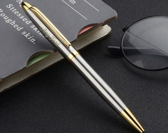 Stylo personnalisé pour homme et femme Stylos personnalisés Cadeau pour entreprise Mari Papa Stylo gravé Stylos personnalisés avec nom pour anniversaire de fin d'année