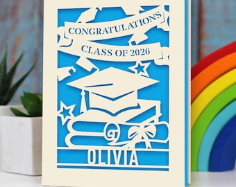 Personalized Graduation Cards Class of 2026 Personalized College Graduation Gifts Laser Paper Cut Greeting Cards Graduate Gifts for Her Him