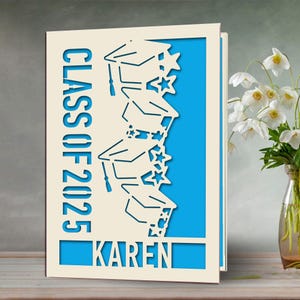 Personalized Graduation Cards for Graduates Students Friends Congratulation Laser Paper Cut Class of 2025 Greeting Card With Envelope