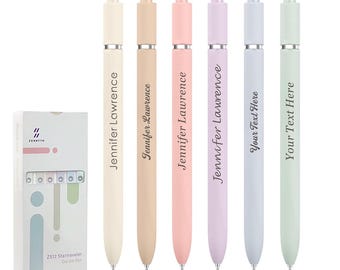 Personalized Pens 6Pcs Engraved Pens with Any Text Customized with nam Ballpoint Pens Gifts for Student Birthday Gradution Thank you Gifts
