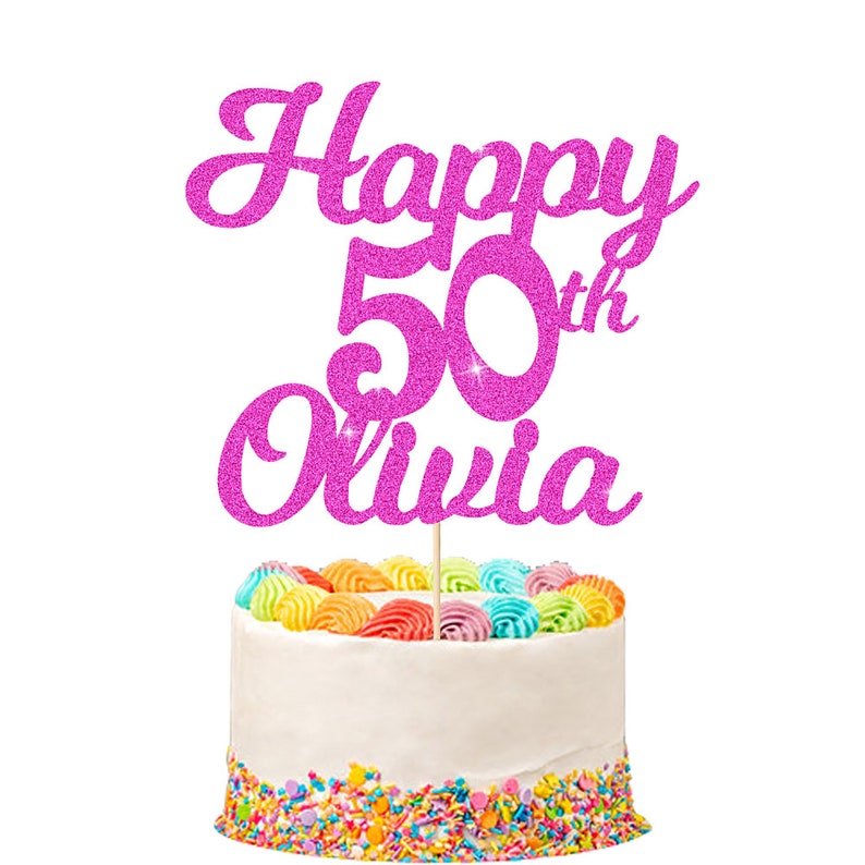 Personalized Happy Birthday Cake Topper Custom Cake Decoration Etsy