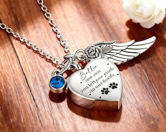 Personalized Urn Necklaces for Ashes, Dog Cat Cremation Jewelry for Ashes, Pet Ashes Necklace for Women Men, Pet Memorial Gifts Christmas