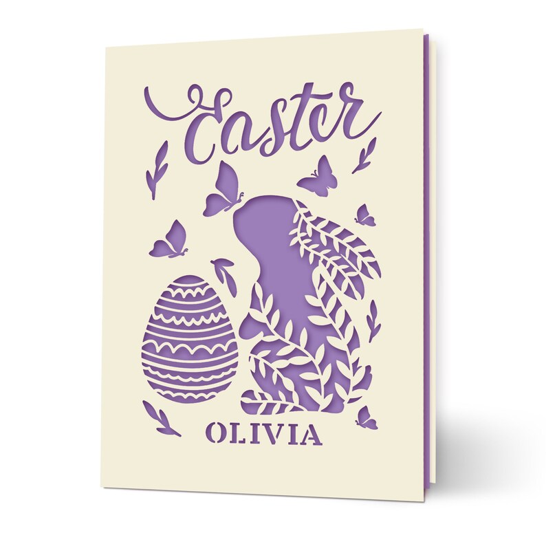 Personalized Happy Easter Cards Custom Happy Easter Gifts for Daughter Granddaughter Grandson Son Easter Cards for Wife Mum Bunny Card image 10