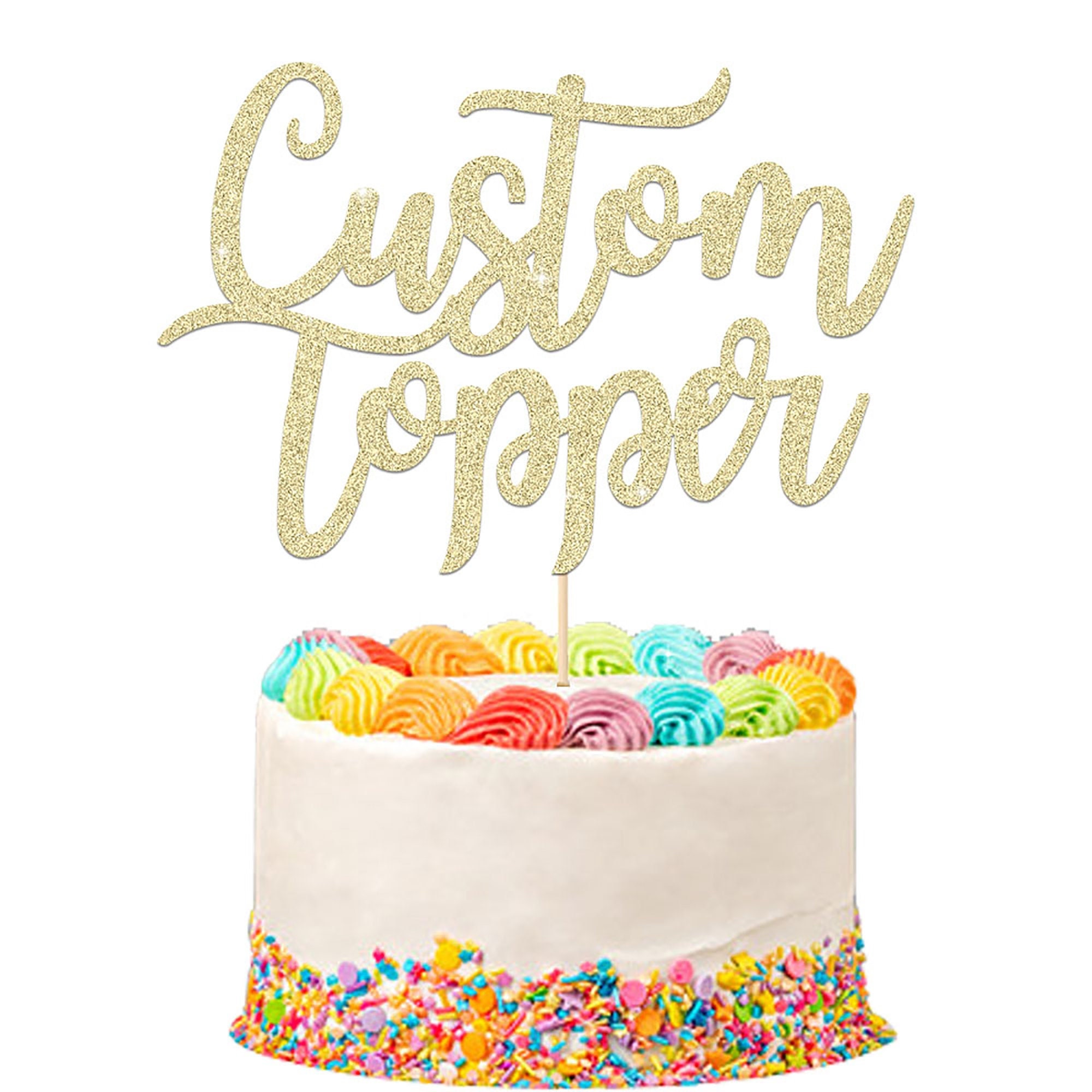 Happy Birthday Cake Topper,Triomphe 4 Pack Personnalisé Joyeux Anniversaire  Gâteau Topper Acrylique Fleur Cupcake Topper