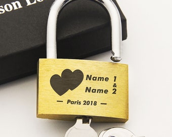 Personalized Padlock Wedding Annivesary Gift Present Ctsom Love Lock Personalized Engraved Padlock With Gift Box