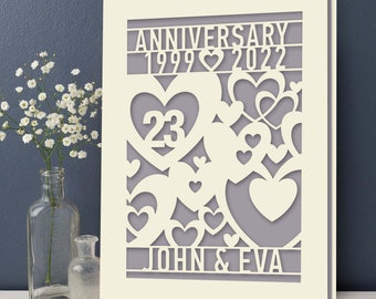 Personalized Anniversary Card with Couples Names Customized Happy Anniversary Gift for 20th 30th 50th Wedding Anniversary