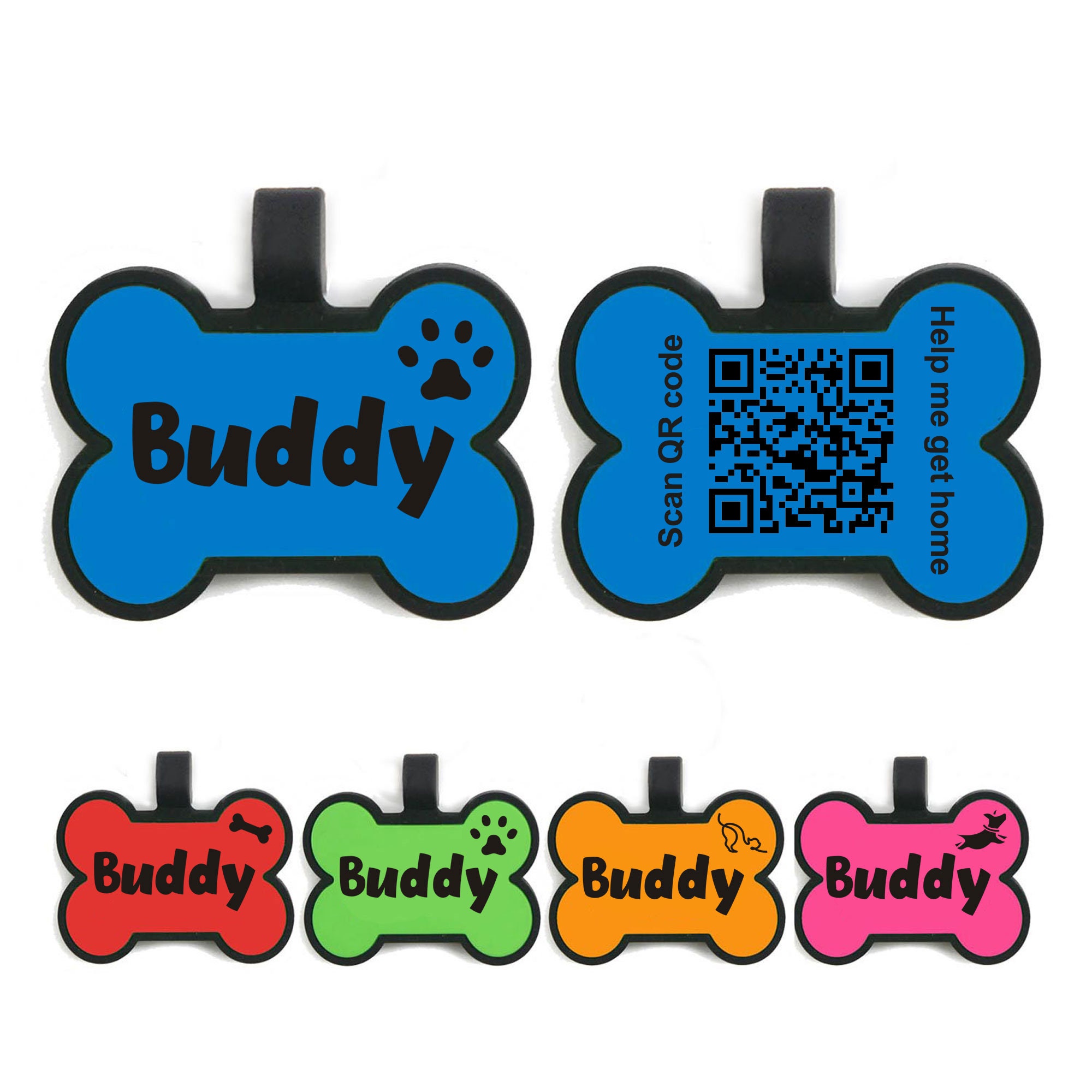 thumbnail image 2 of PawView QR Code Dog Tag, Dog Name Tags Personalized For Pets, Silicone Silent Cat ID With NFC - Emergency Contact, Scan Alert, Pet Instant Location, Pet Online Profile (Blue 2 of 14