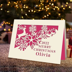 Personalized Christmas Card for Kids Daughter Son Granddaughter Grandson 2025 Merry Xmas Cards Santa Gift for Brother Sister Girl Boy