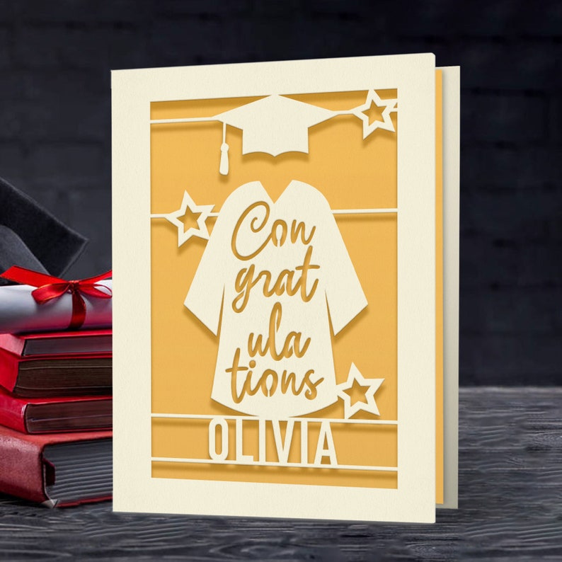 Personalized Graduation Cards for Him Her Daughter Son Graduates Students Friends Congratulation Laser Paper Cut Class of 2023 Greeting Card image 1