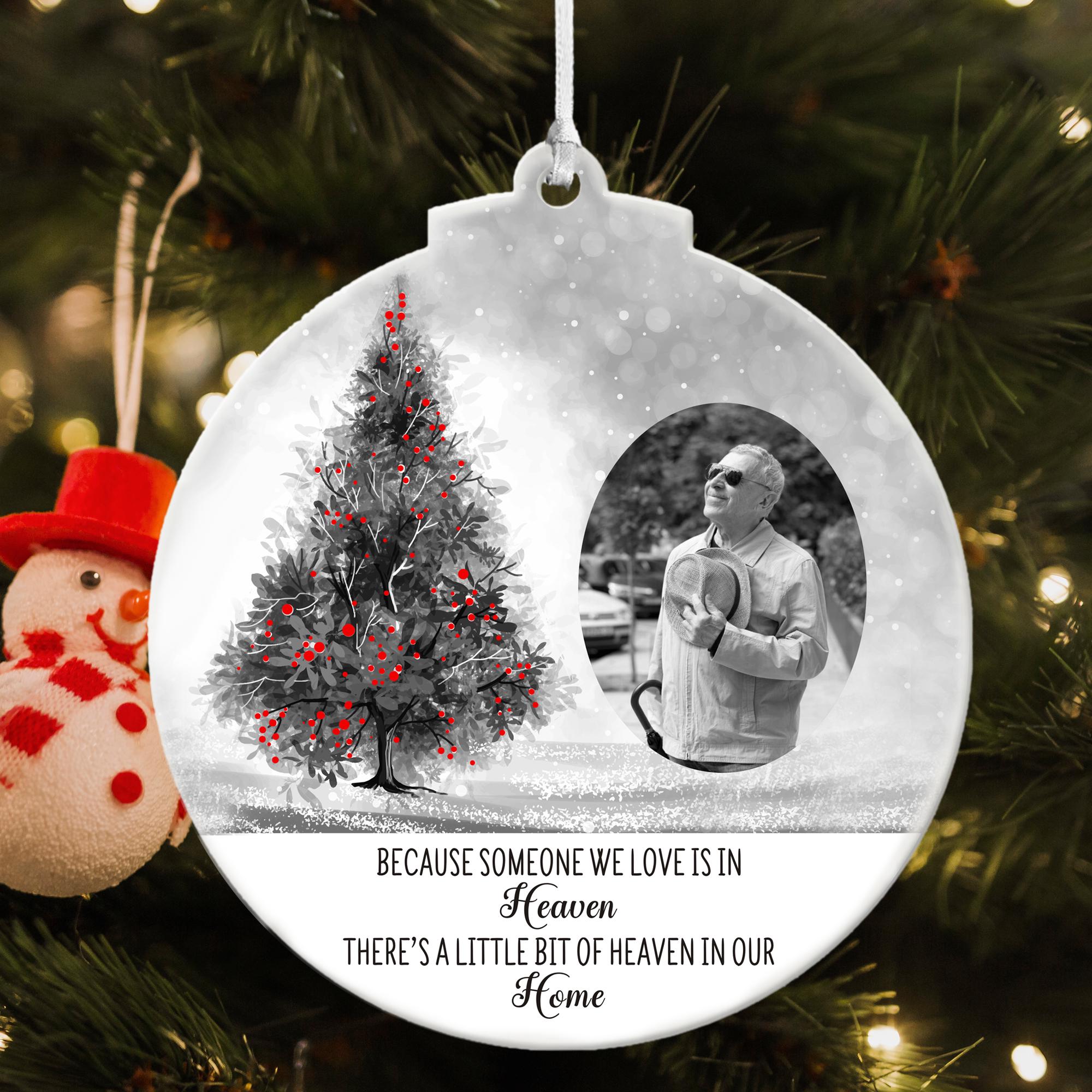 Personalized Christmas Memorial Ornaments with Photo Christmas Tree Decorations Xmas Gifts in Loving Memory Xmas Hanging Keepsake