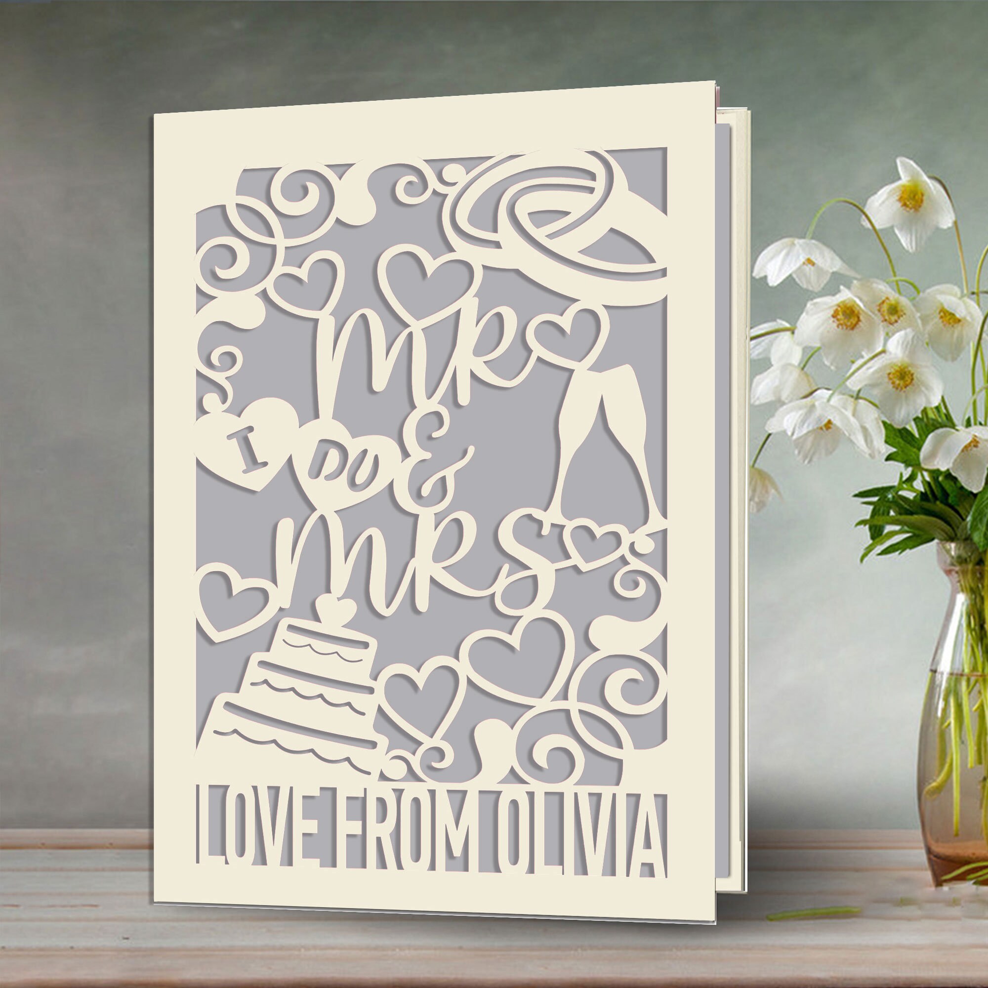 Personalized Wedding Card With New Couple Design Custom Wedding Gift