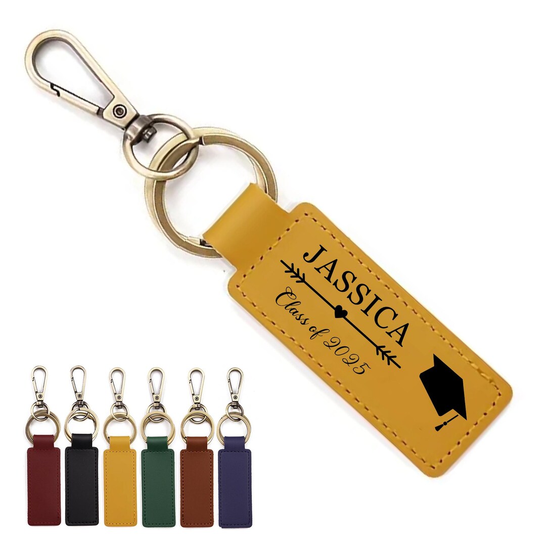 EDSG Custom Leather Keychain Graduation Gifts Personalized Keychains ...