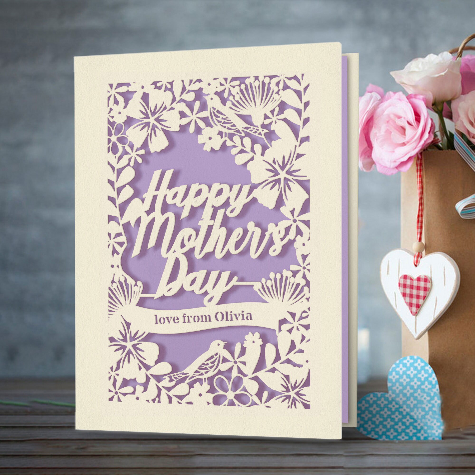 Personalized Mother's Day Card Custom Mothers Day Gift for Mum Her ...