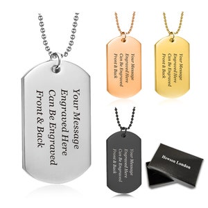 Personalized Engraved Dog Tag Necklace Army Card Identity Necklace Gift for him, boyfriend,husband,dad Birthday, Anniversary Christmas gift image 2