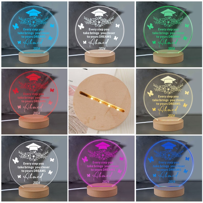 Personalized Graduation Night Light Grad Night Lamp Gifts With Any Name ...
