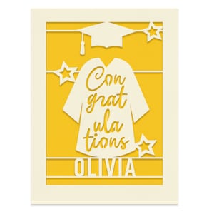 Personalized Graduation Cards for Him Her Daughter Son Graduates Students Friends Congratulation Laser Paper Cut Class of 2023 Greeting Card Gold