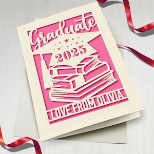 Personalized Graduation Cards for Graduates Students Friends Congratulation Laser Paper Cut Class of 2025 Greeting Card With Envelope