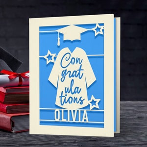 Personalized Graduation Cards for Him Her Daughter Son Graduates Students Friends Congratulation Laser Paper Cut Class of 2023 Greeting Card image 8