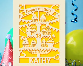 Custom Happy Birthday Card Engraved Birthday Greeting Cards With Any Name Any Age Personalized Paper Card For Birthday Gifts 21st 30th 18th