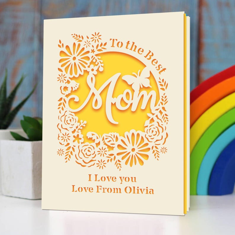 Personalized Mothers Day Card Custom Mothers Day Gifts for Best Mom Mum ...