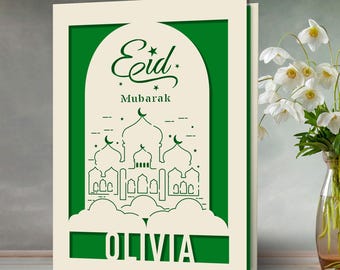 Personalized Eid Cards Custom Eid Mubarak Card Personalized Ramadan Gifts Muslim Gifts Mubarak Decorations Islamic Gift Card for Kids Her