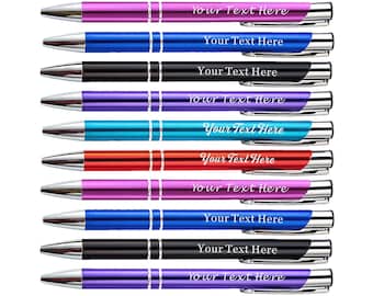 12 Pcs Personalized Pens Custom Ballpoint Pen 6 Colors Engraved Pen with Name Gifts for Students Birthday Graduation Thank you Gifts