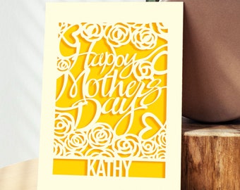 Personalized Mothers Day Gift Custom Name Happy Mothers Day Card Gifts For Mum Grandma From Son Daughter Engraved Cards