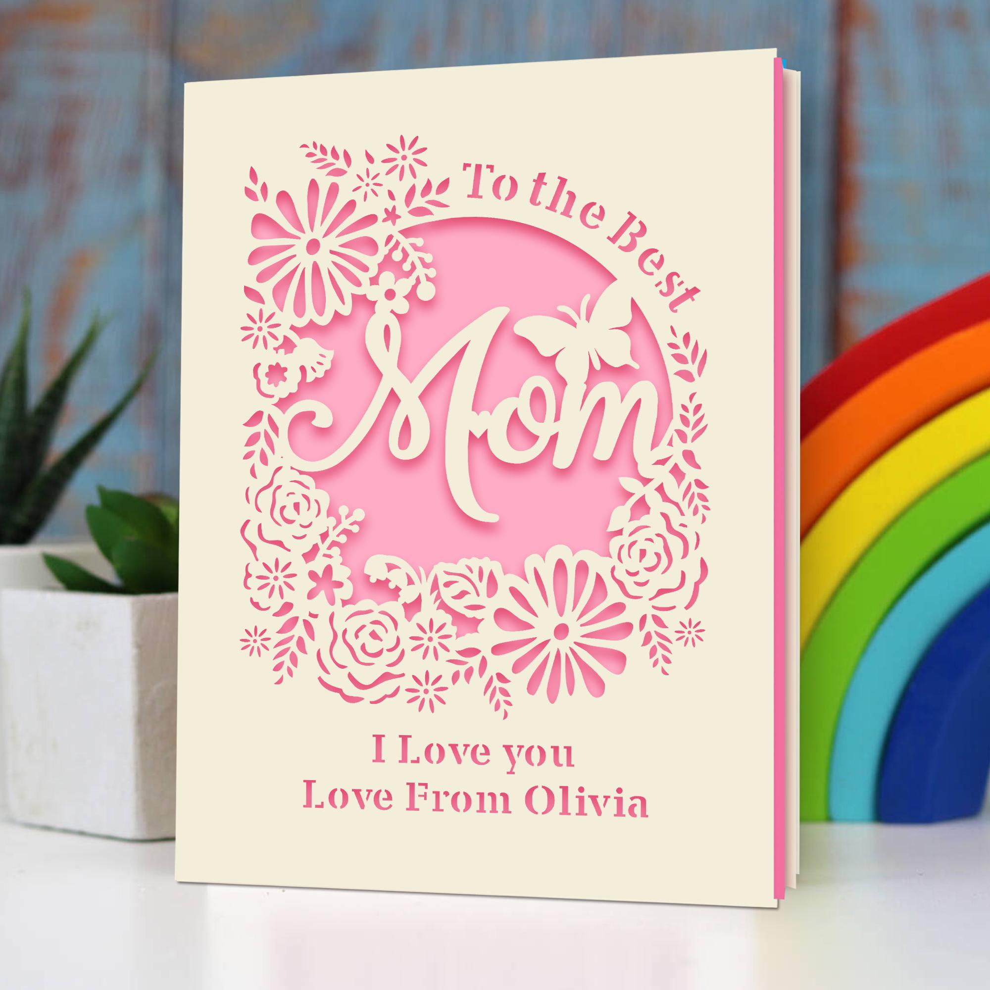 Personalized Mothers Day Card Custom Mothers Day Gifts for Best Mom Mum ...
