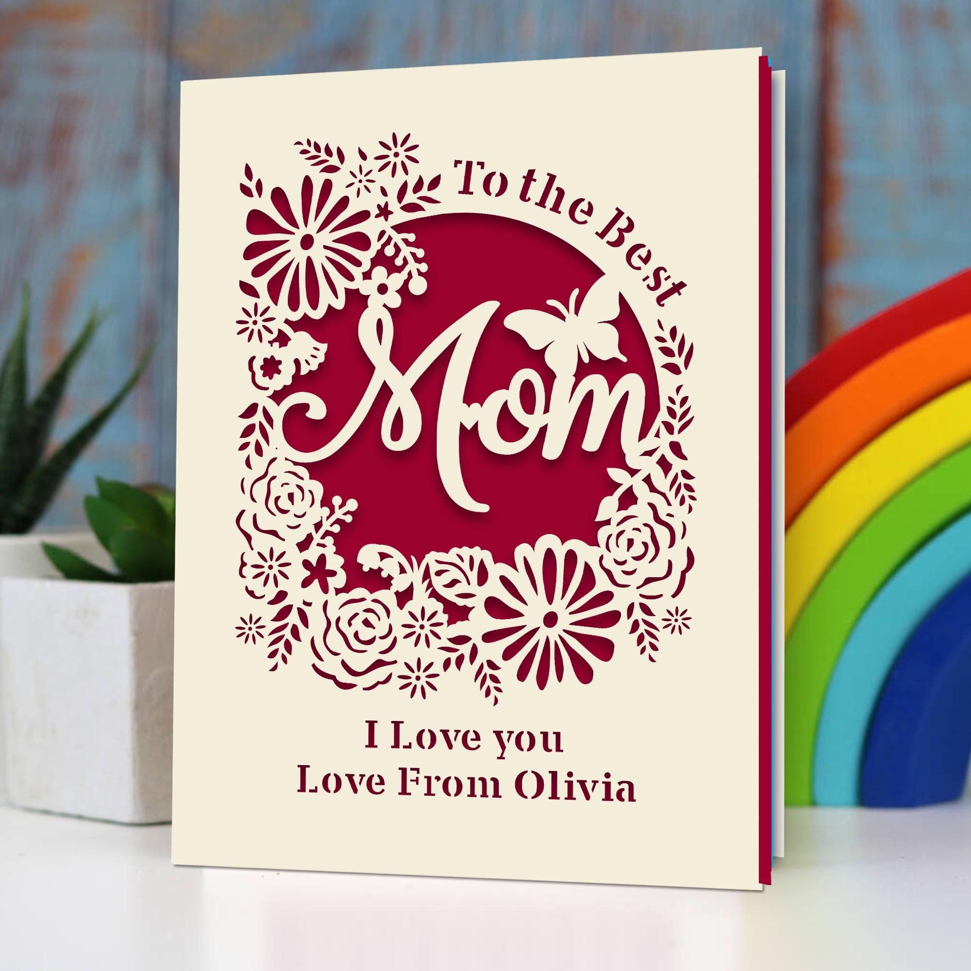 Personalized Mothers Day Card Custom Mothers Day Gifts for Best Mom Mum ...