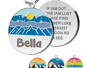 Dog Tags Personalized, Colorful Engraved Dog Name Tags, Custom Cat and Dog Id Tags, Optional Engraved on Both Sides, Pet ID Tag for Doggy