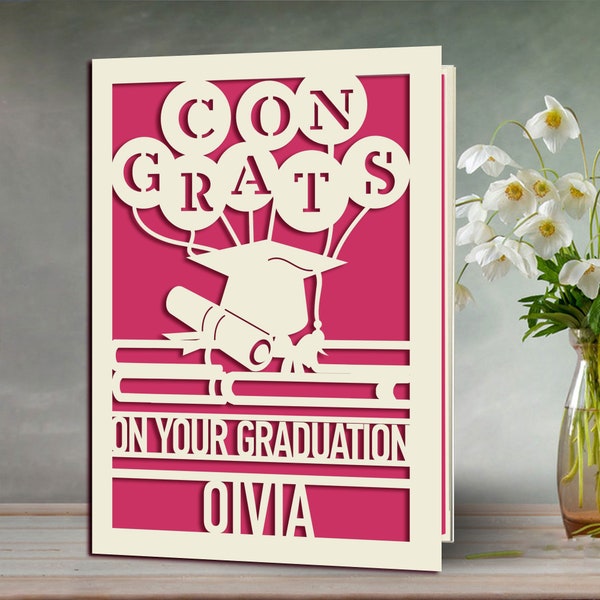 Personalized Graduation Cards for Graduates Students Friends Congratulation Laser Paper Cut Class of 2023 Greeting Card With Envelope