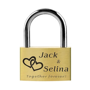 Custom Engraved Padlock Anniversary, Love Lock for Bridge, Wedding, Personalized Engraved Padlock for You Love