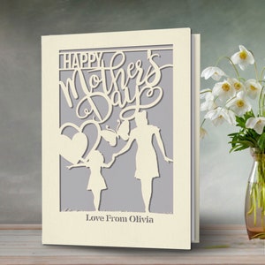 Personalized Mothers Day Card Custom Mothers Day Gifts for Women Her Mum Mom Grandma Grandmother Wife Mama Nanny Godmother from Daughter Son