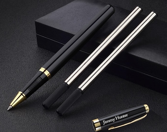 Personalized Pens Engraving Pen Custom Ballpoint Pens with Refillable Thank You Teacher Appreciation Gift for Men Women Graduation Black Ink