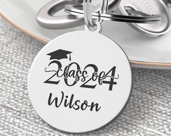 Personalized Graduation Gifts Keychain for Her Him Class of 2024 Keychain for College High Student 2024 Graduation Gifts