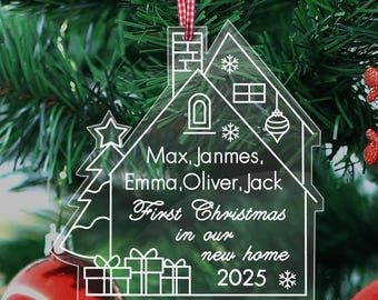 Personalized 1st Christmas Ornaments in New Home Bauble First Xmas decoration for new house Santa Gift Acrylic Christmas Tree Ornament