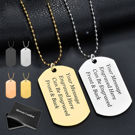 Dog Tags with 24 Chain & Custom Imprint