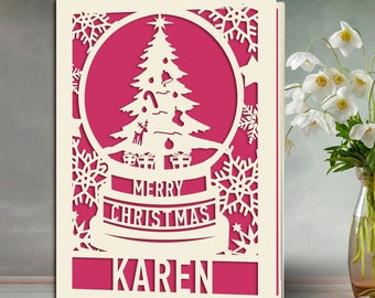 Personalized Christmas Card for Kids Son Daughter  Grandson Granddaughter 2023 Merry Xmas Cards Santa Gift for Brother Sister Girl Boy