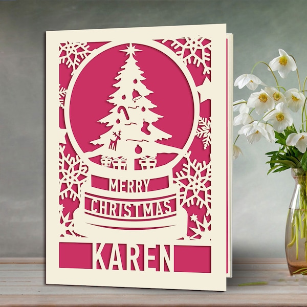 Personalized Christmas Card for Kids Son Daughter  Grandson Granddaughter 2023 Merry Xmas Cards Santa Gift for Brother Sister Girl Boy